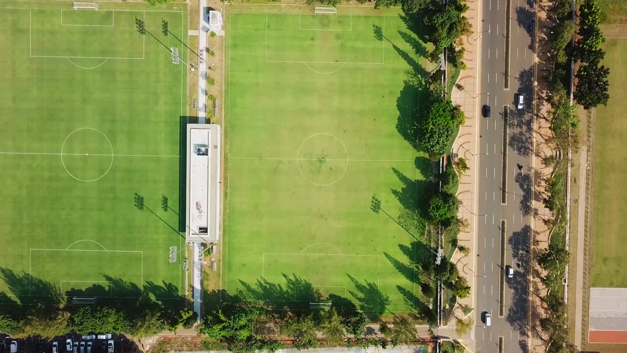 雅加达两个足球场的航拍画面视频素材