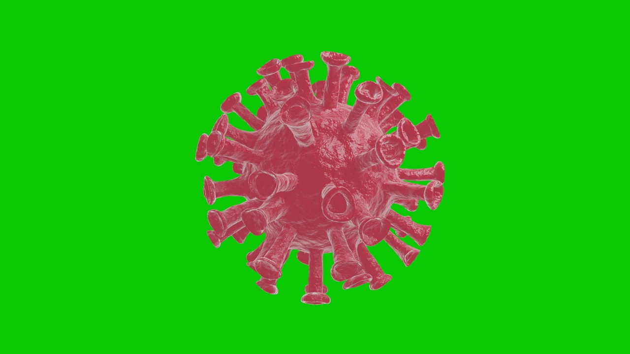 新冠肺炎(COVID-19)医疗动画。4K屏幕上病毒的逼真动画视频下载
