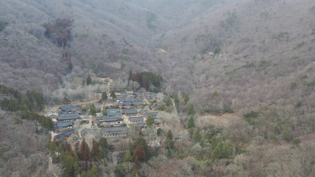韩国全罗南道求礼郡化音寺全景和自然风光视频素材