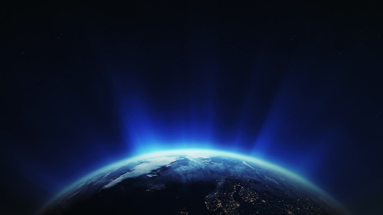 发光的行星地球动画-循环视频下载