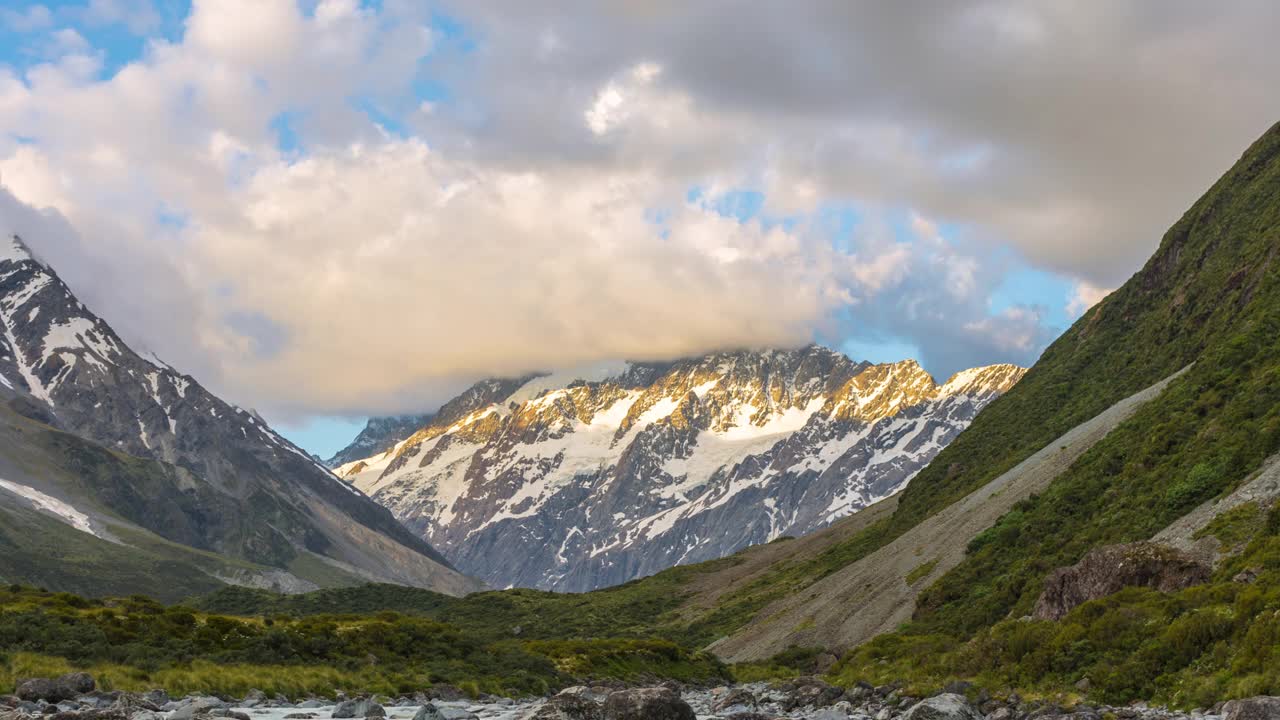 新西兰库克山云景视频下载