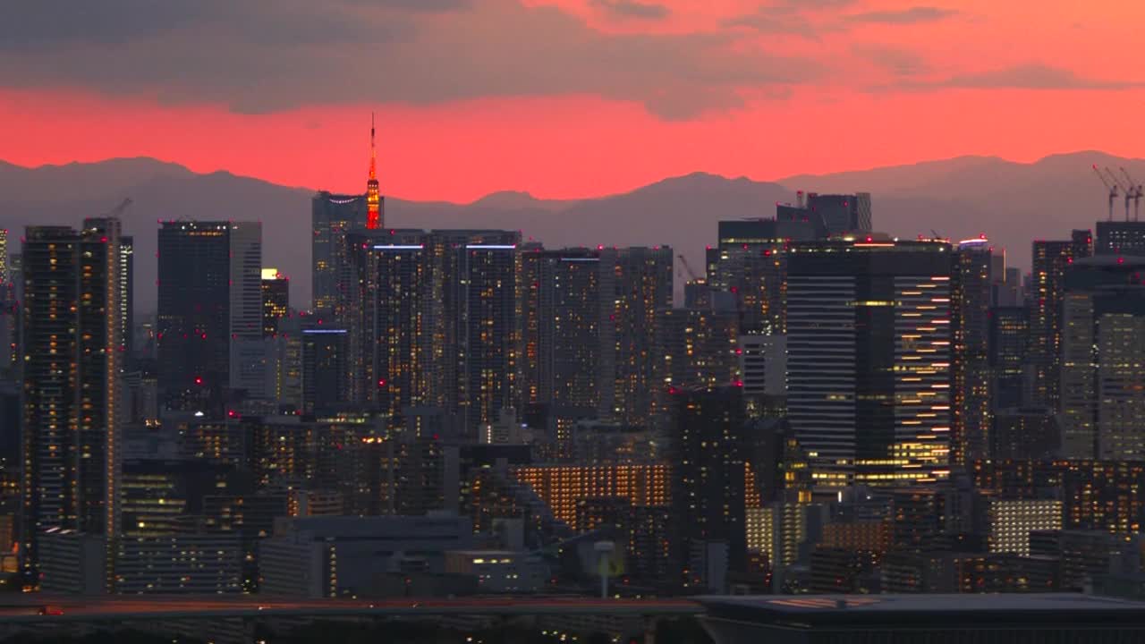 空中，环绕东京塔，日本视频下载