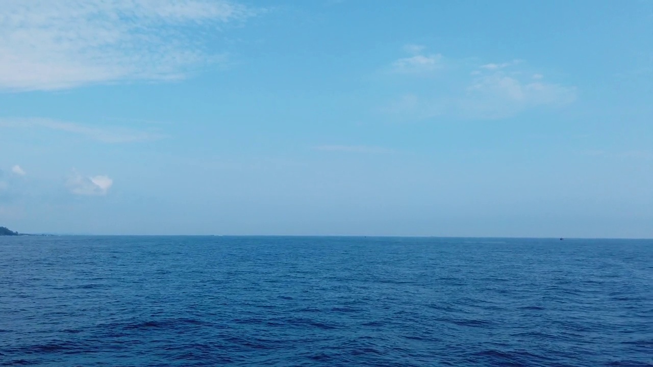 蓝色的大海和天空作为背景，高视野视频素材
