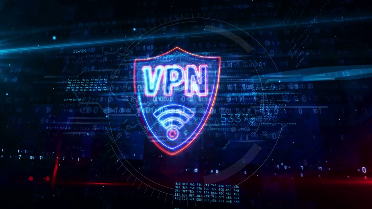 VPN霓虹灯抽象概念动画视频下载
