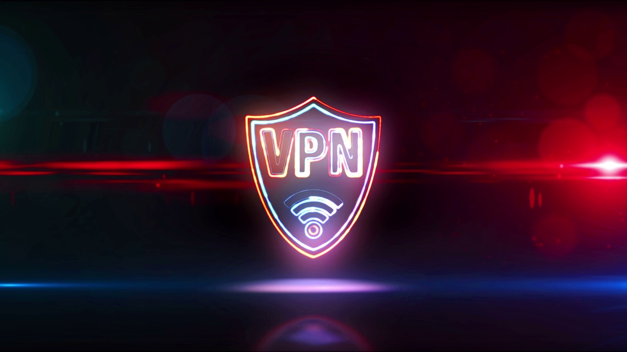 VPN霓虹灯抽象可循环概念视频下载