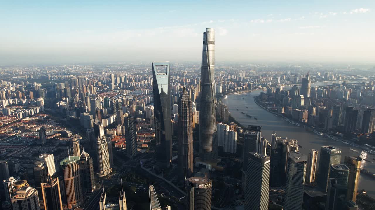 上海天际线鸟瞰图视频素材