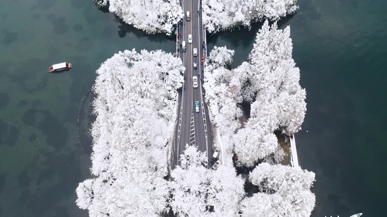 暴风雪过后的杭州西湖视频购买