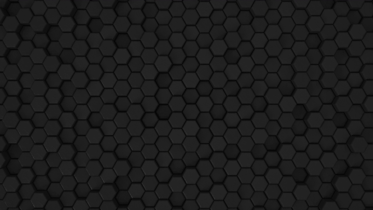黑色:黑色最小的六边形网格图案动画在深午夜黑色。干净的背景与光滑的黑色六边形形状。灰色空间。戏剧性的感觉视频素材