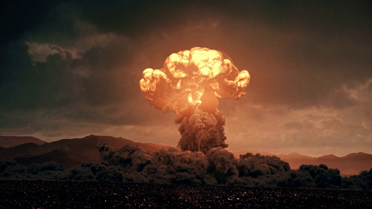 一段合成的核弹试验视频的彩色片段视频下载