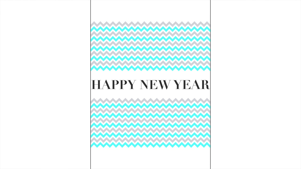 新年快乐，蓝色和灰色的波浪图案视频下载
