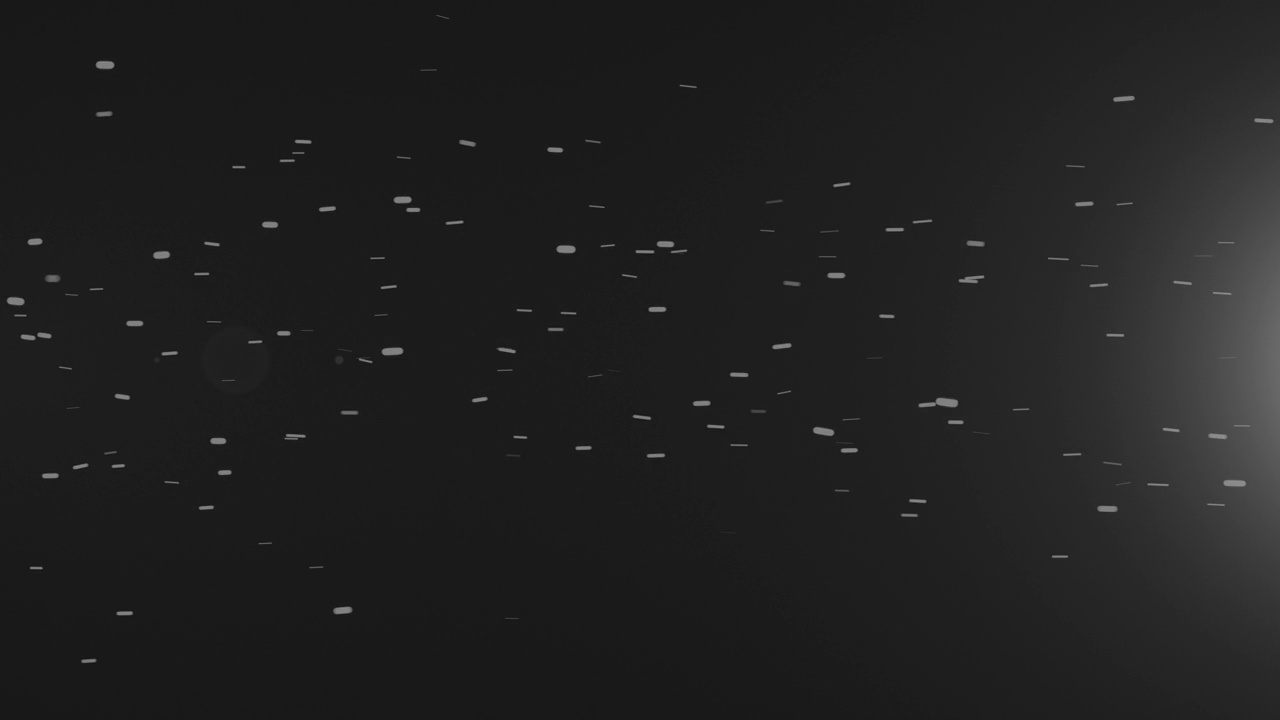由离屏发射器制作的黑色火花的高度详细的动画。视频素材