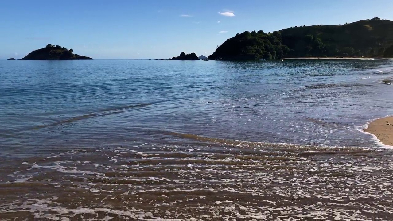 新西兰岛屿湾的海滩景色视频下载