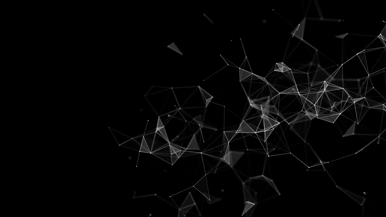 抽象几何背景与连接点和线。摘要黑色数字背景。网络的概念。大数据复杂而复杂。3 d渲染。视频素材