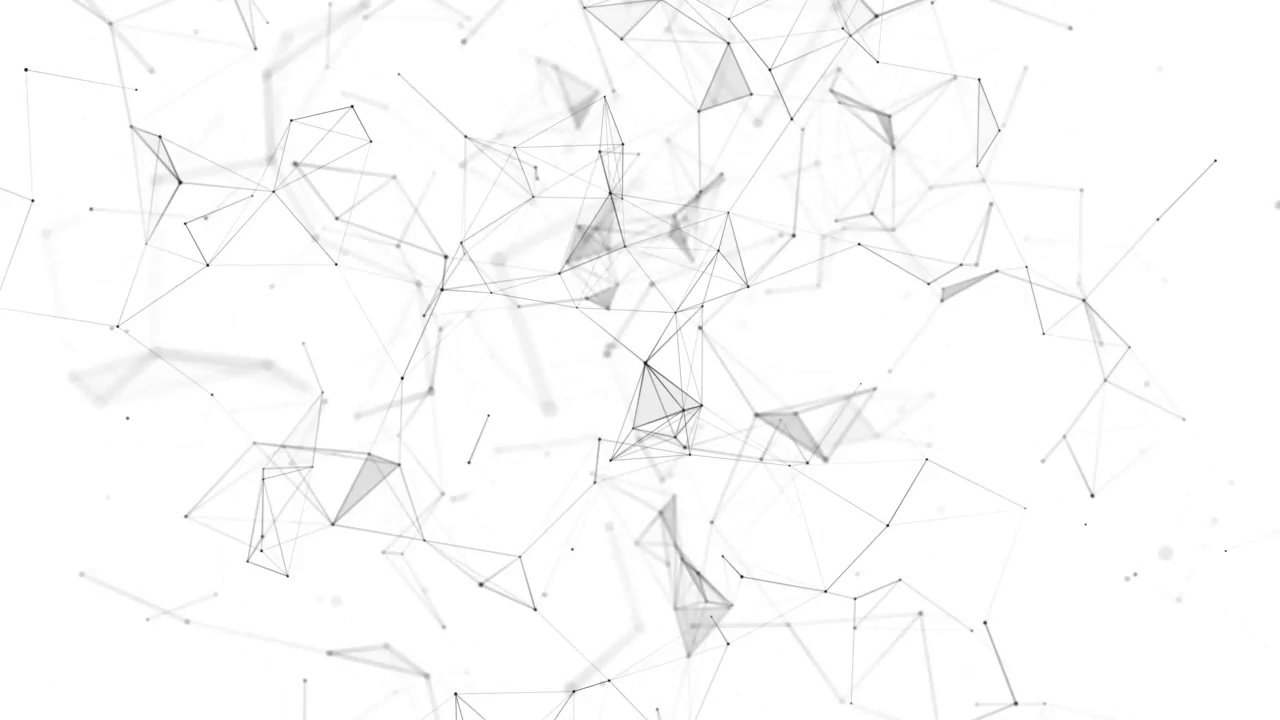 抽象的几何背景与连接点和线。摘要白色数字背景。网络的概念。大数据是复杂的化合物。3 d渲染。视频素材