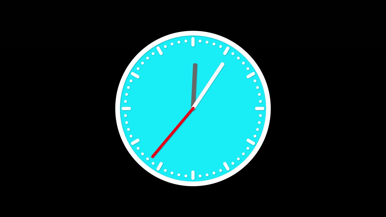 时钟与移动箭头的时间间隔。4 k视频素材