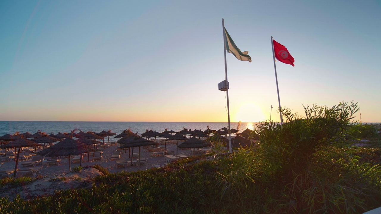 奢华的夏季海滩度假胜地，突尼斯视频素材