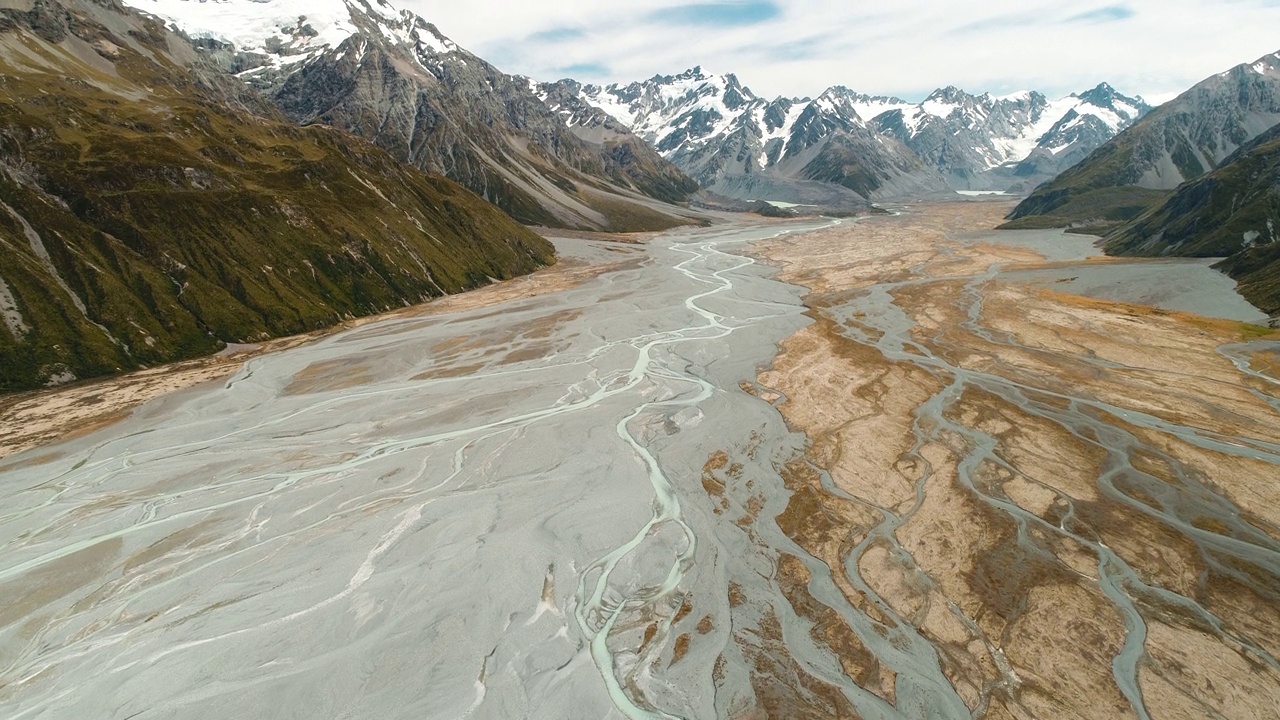 冰川山，河流的水源。视频下载