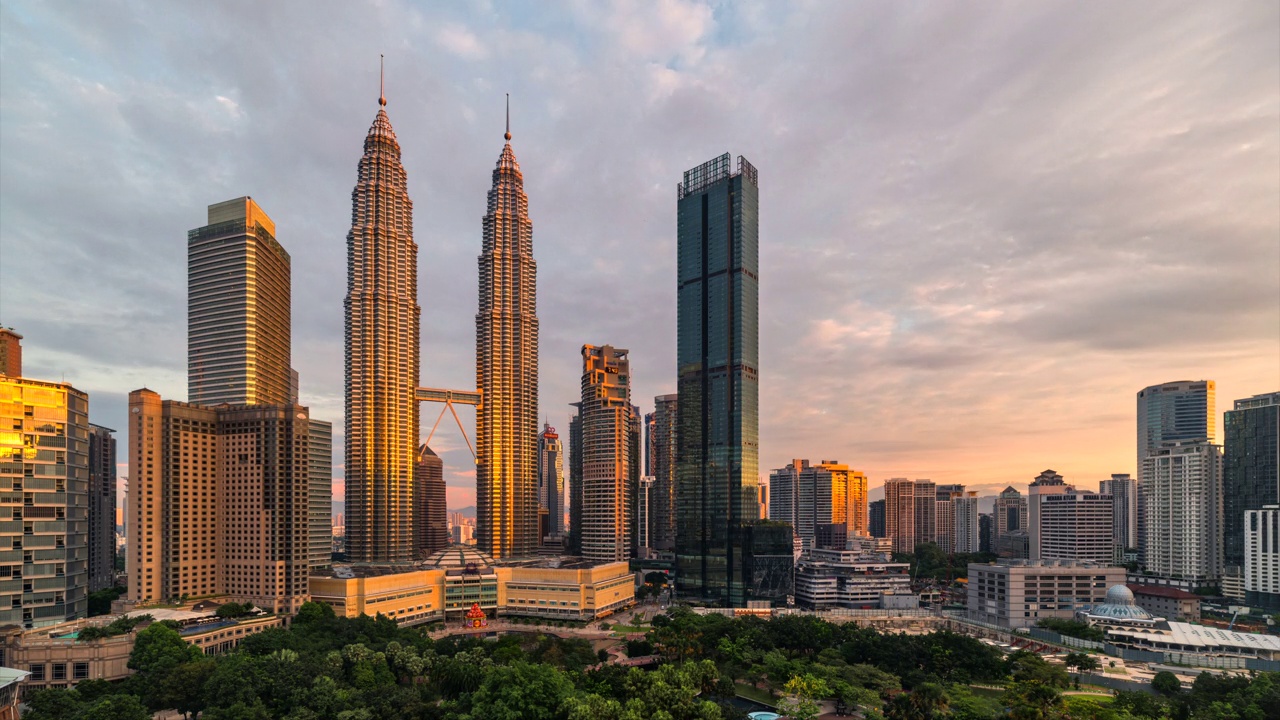 吉隆坡城市摩天大楼，吉隆坡，马来西亚视频下载