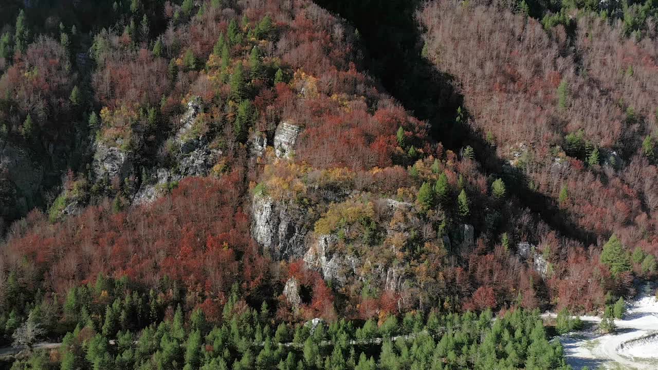 无人机拍摄的阿尔巴尼亚阿尔卑斯山的Theth国家公园的山脉视频下载