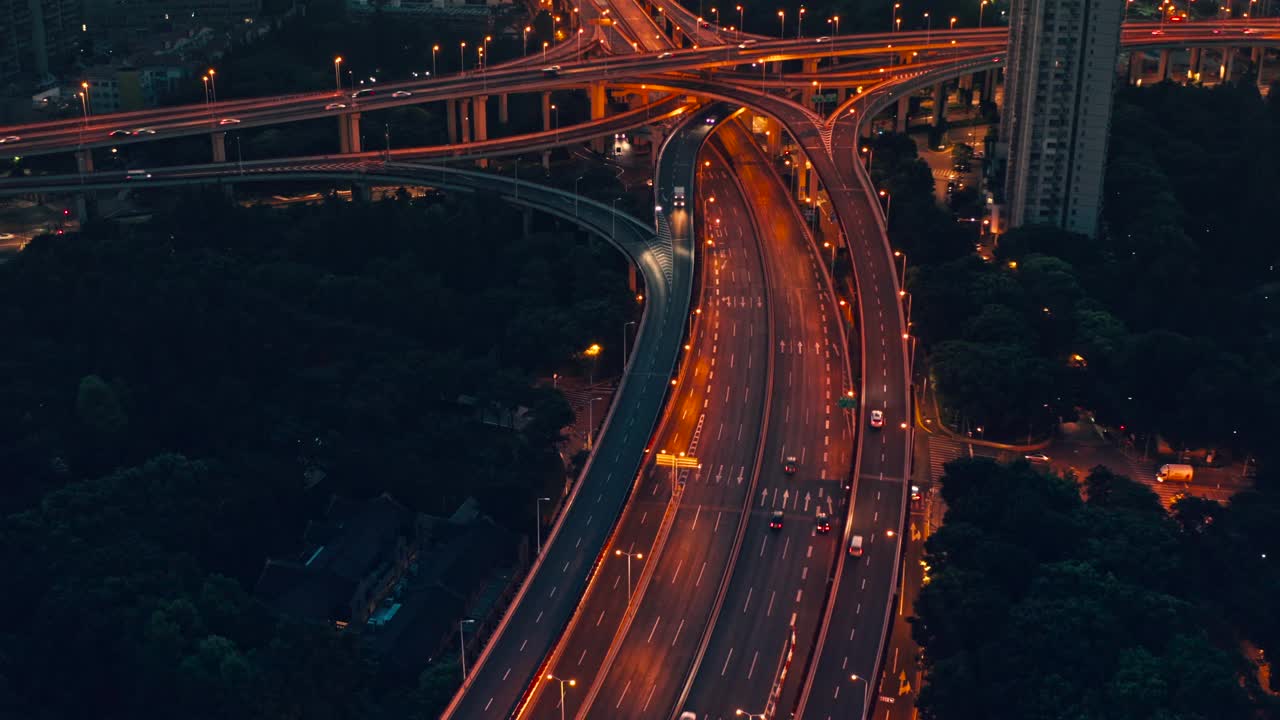 黄昏时分的上海天桥视频下载