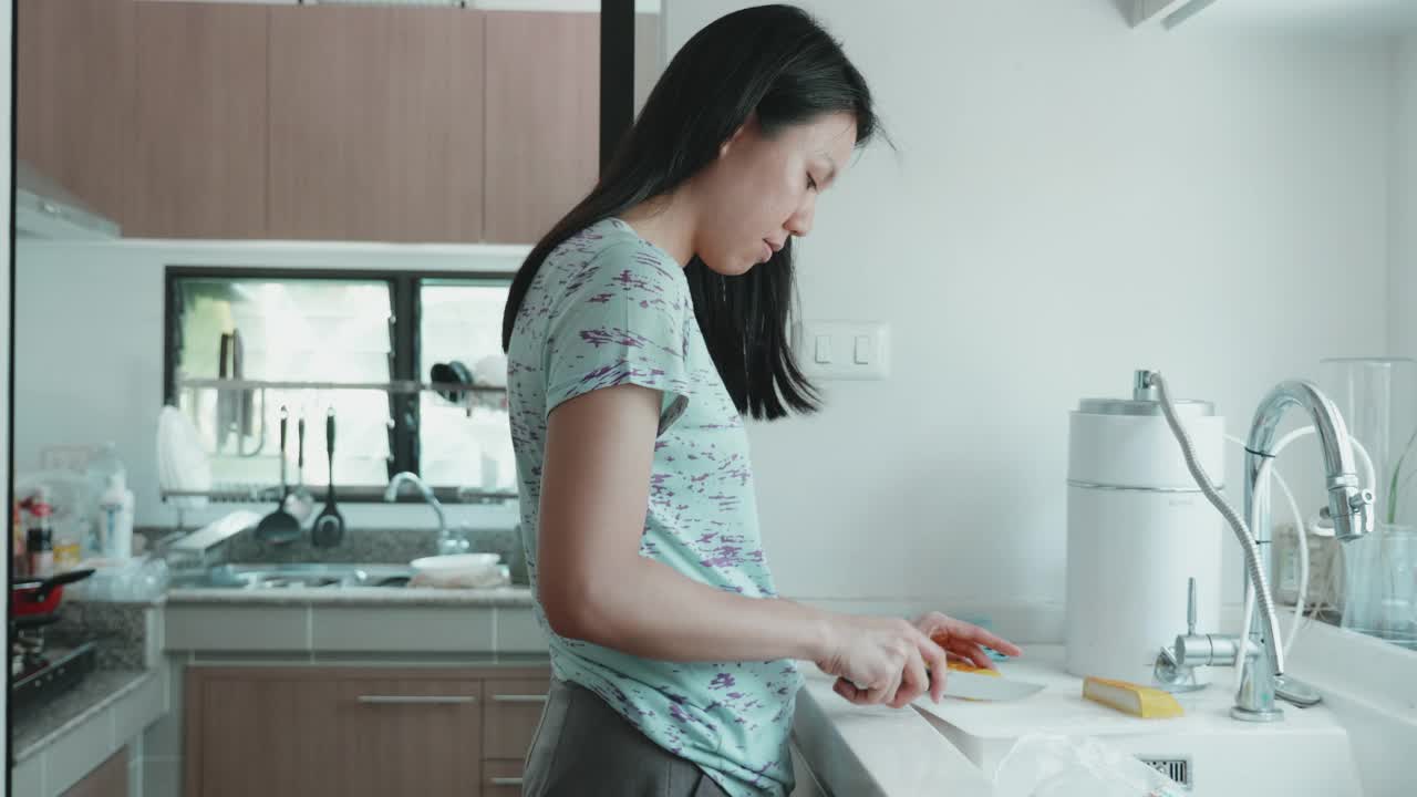 女人正在准备自制寿司的原料视频下载