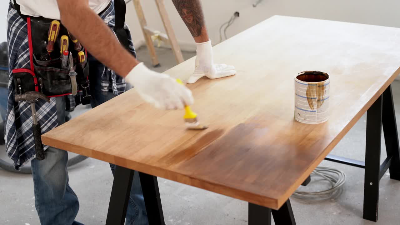 工匠在画木桌视频下载