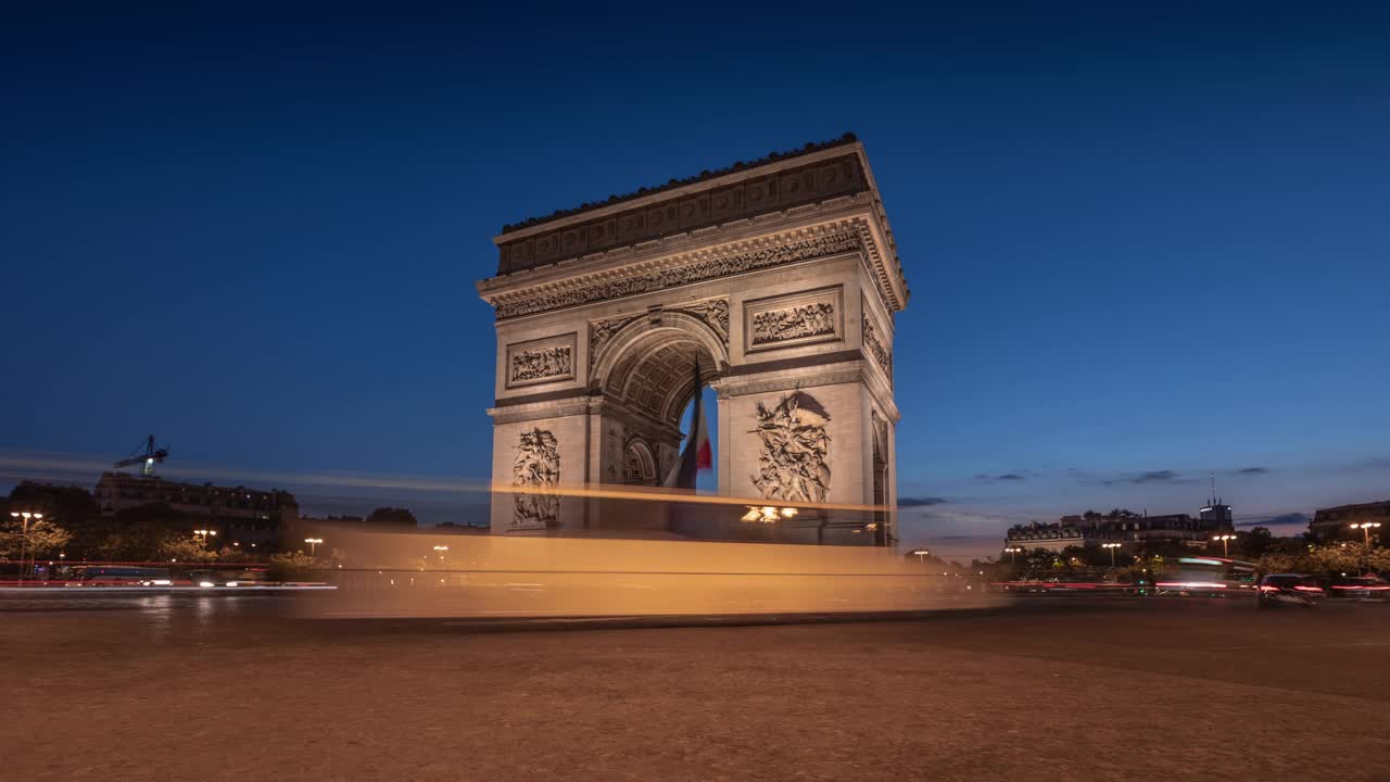 巴黎的凯旋门。法国-时间流逝视频素材