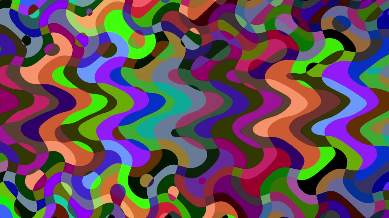 多色波浪的流动模式视频素材
