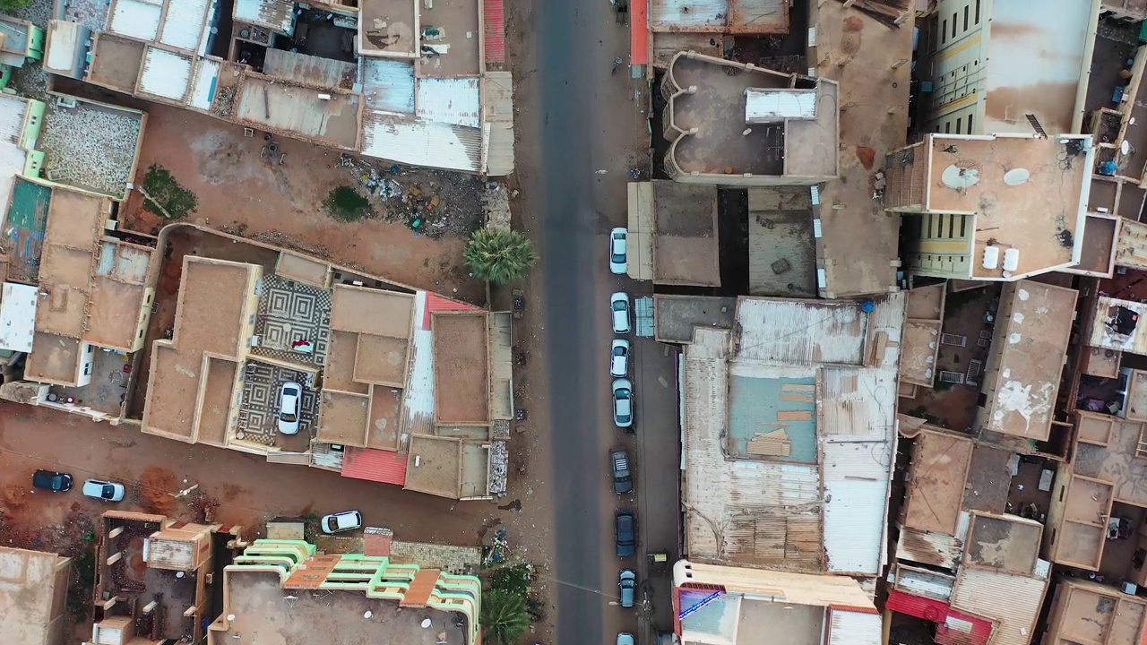 无人机拍摄的街道喀土穆-苏丹，北非视频下载