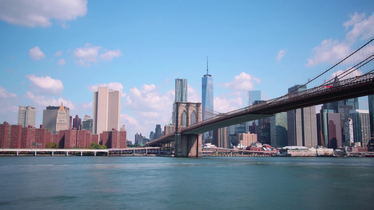 曼哈顿，布鲁克林大桥，4k时间跨度的纽约视频素材