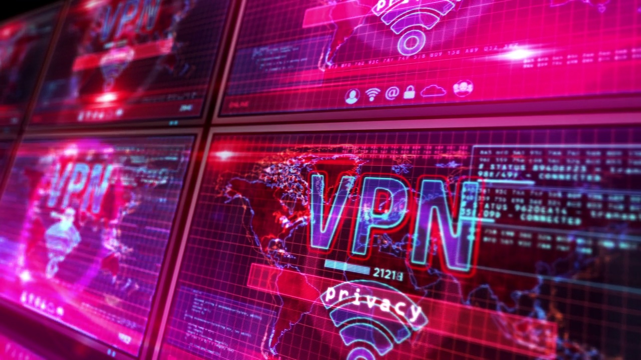 VPN网络符号在屏幕上动画视频下载