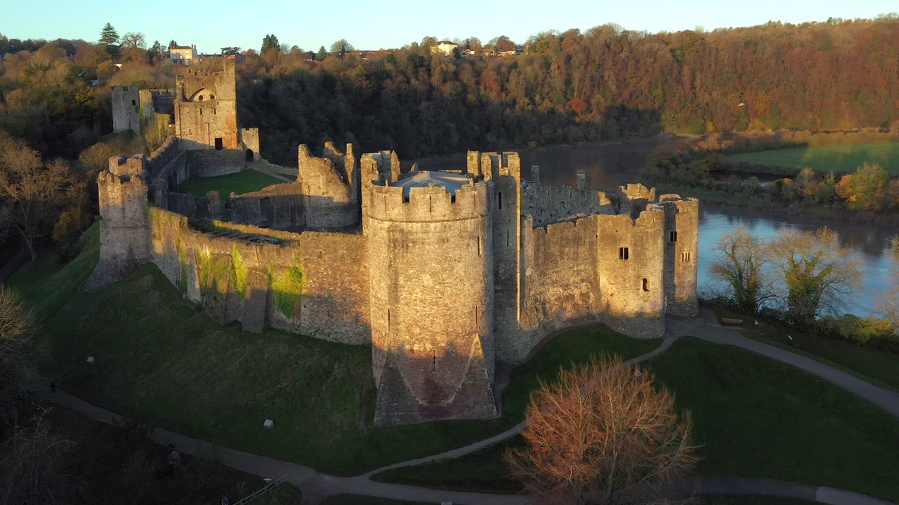 英国，威尔士，格温特，切普斯托城堡，怀河视频下载