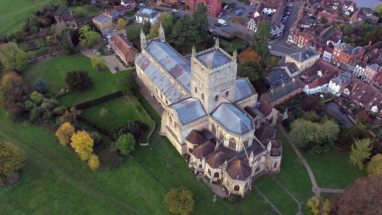 图克斯伯里修道院(圣玛丽圣母教堂)，图克斯伯里，格洛斯特郡，英格兰，英国，欧洲视频下载