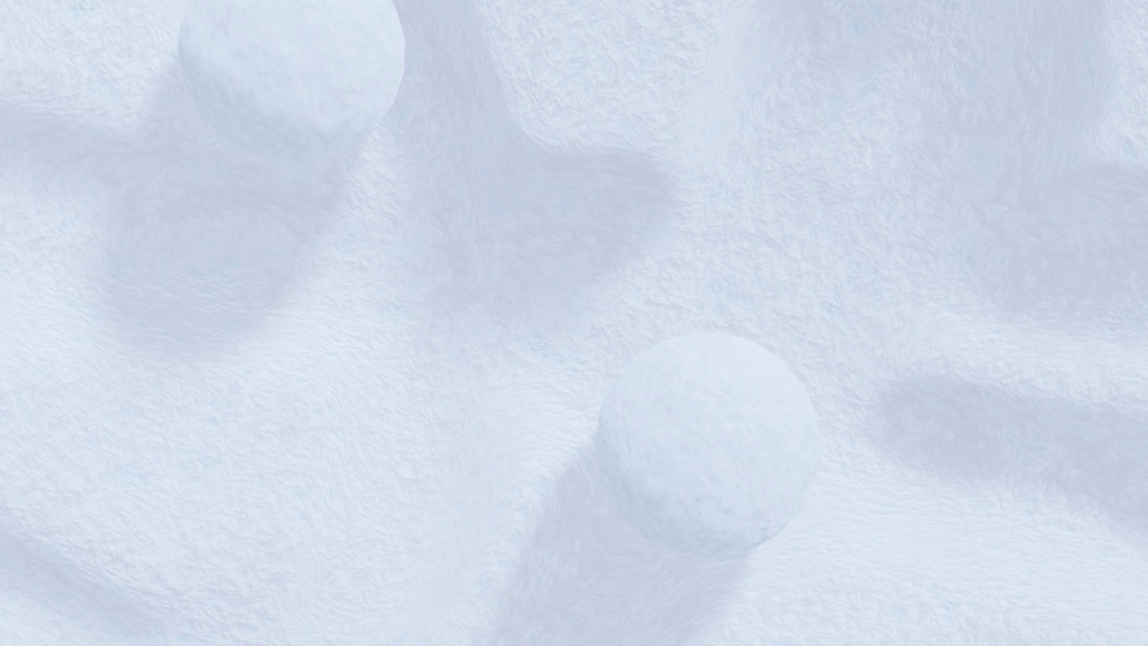 雪球在雪地里打滚。从上面看到的。冬天的场景。冬天3 d动画视频下载