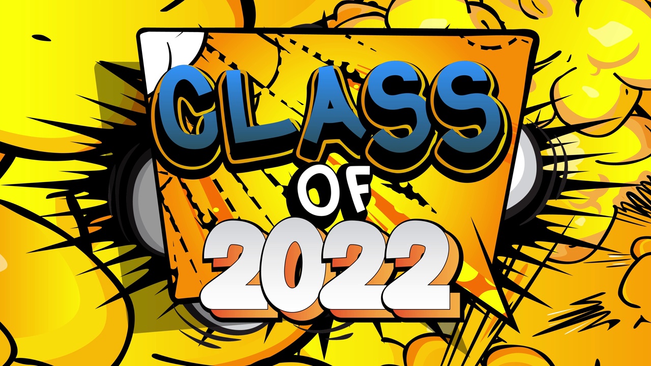 2022级。运动的海报。4k动画漫画单词视频素材