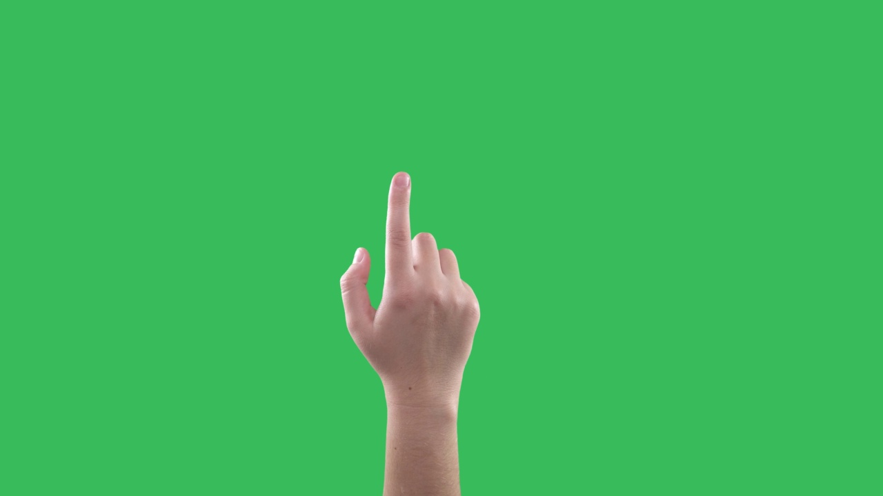 白人女性触摸屏手势:绿色屏幕上的4K女性触摸屏手势视频素材