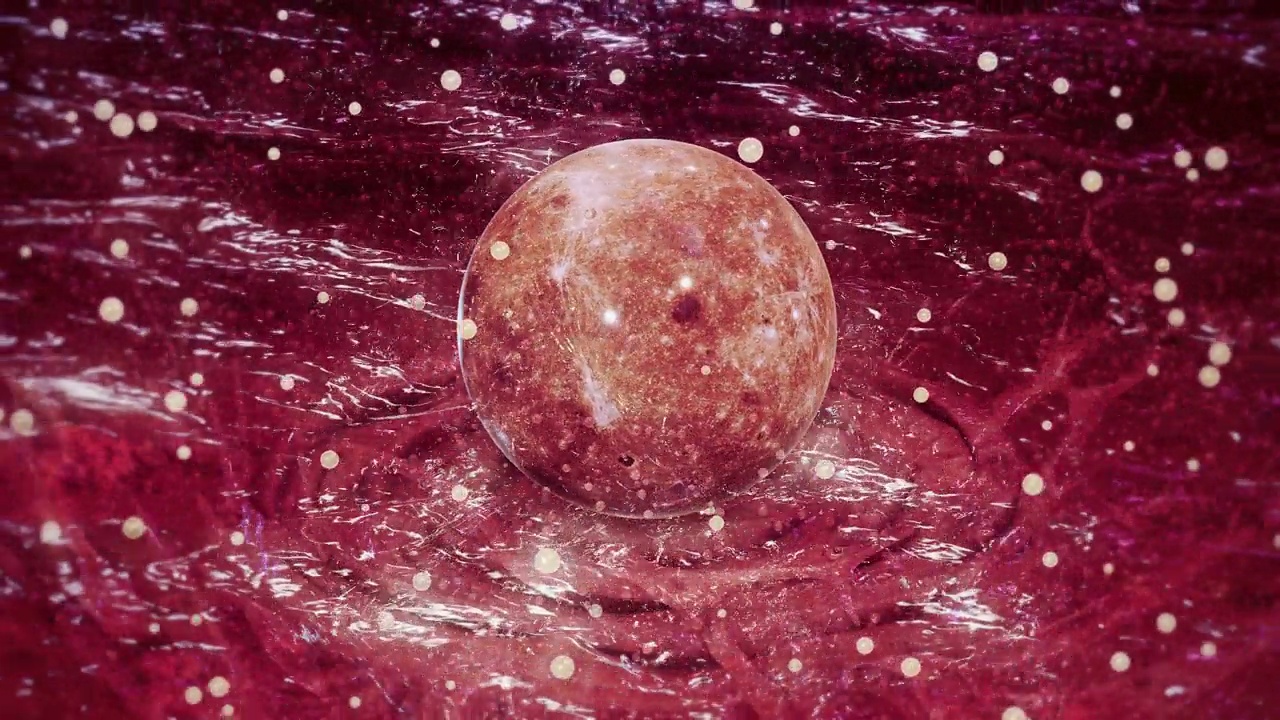 梦幻水上的血红月亮。视频下载