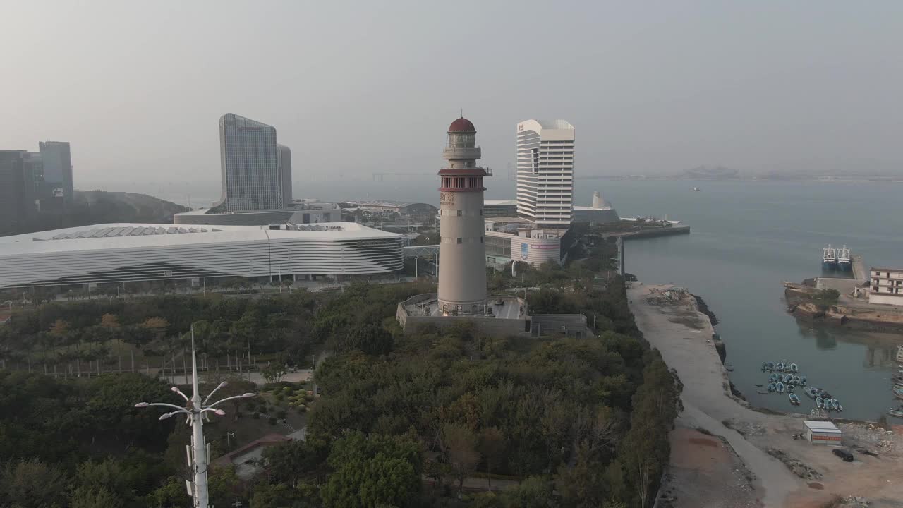 海滨灯塔建筑外立面视频素材