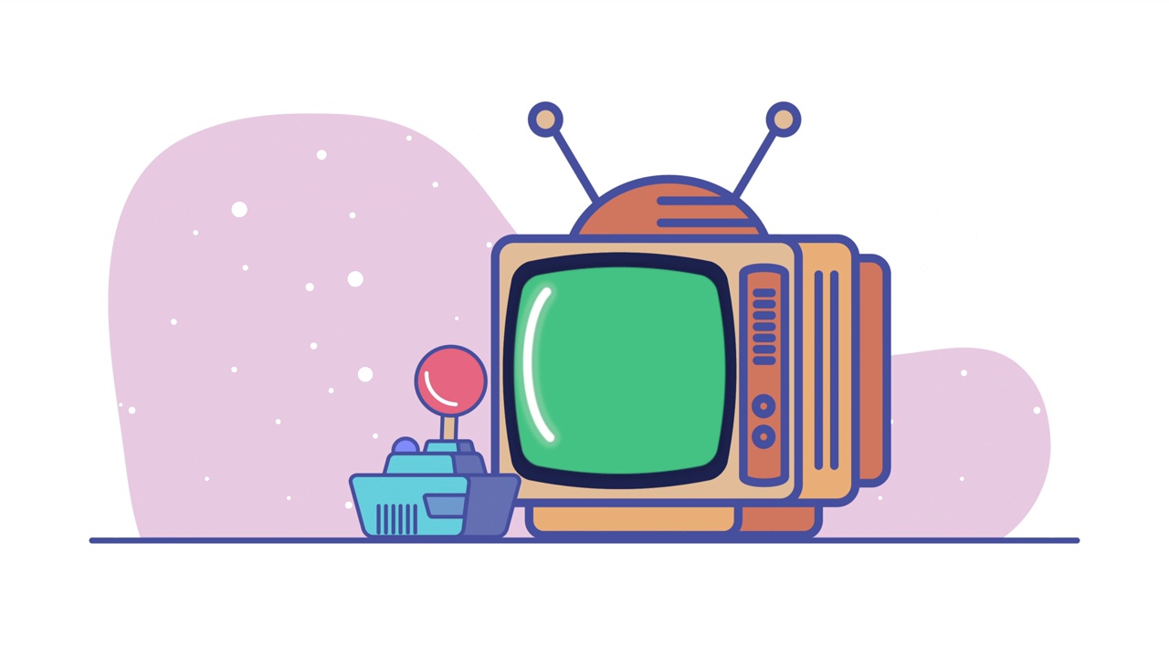 复古电视和操纵杆设备视频素材