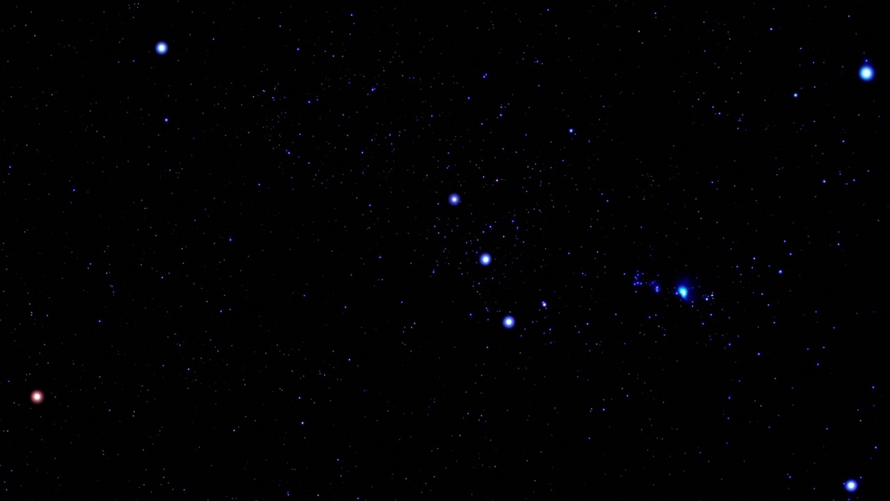 猎户座，闪烁的银河星星的动画。视频下载
