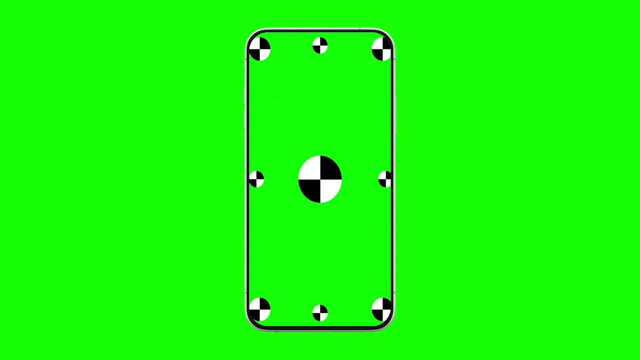 现代智能手机的绿色屏幕上的绿色背景。3 d渲染。计算机生成图像。简单的可定制的。视频下载