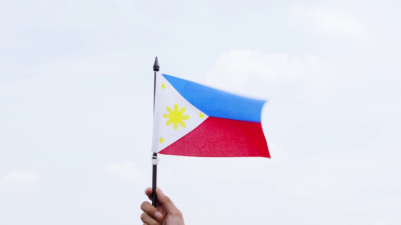 户外升起菲律宾国旗视频下载