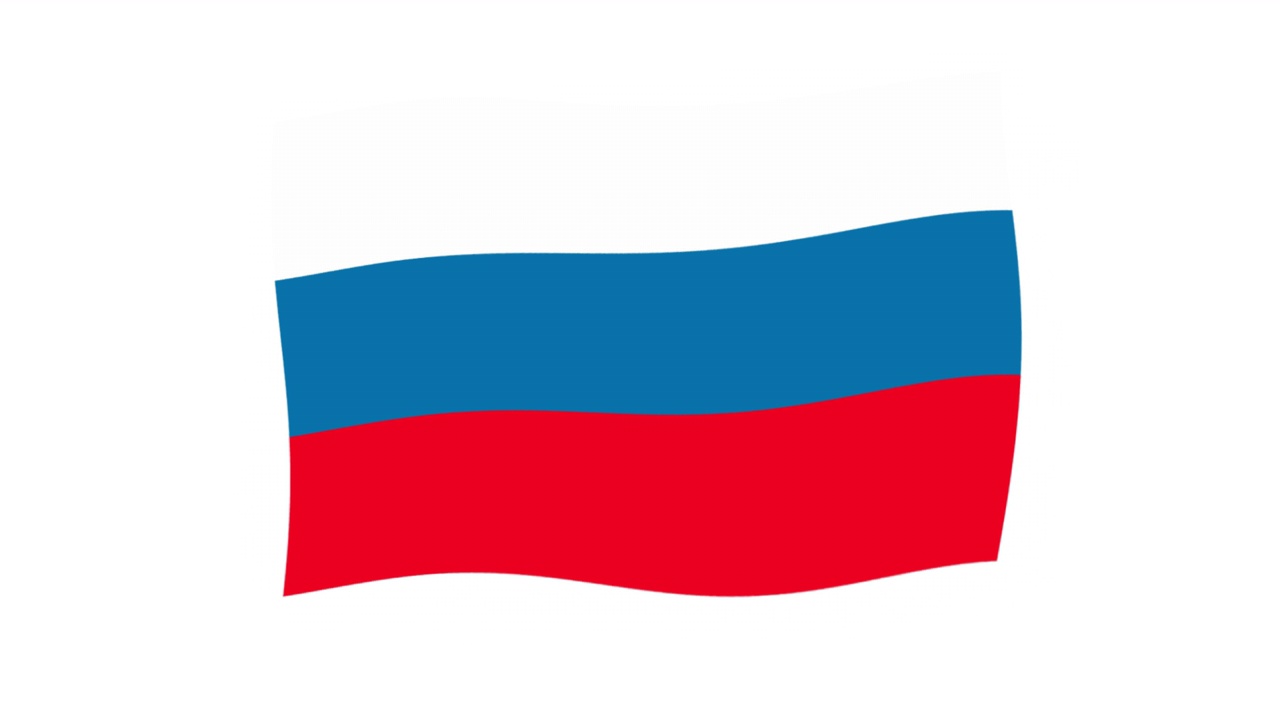 俄罗斯国旗。俄罗斯联邦国旗的动画。卡通视频素材
