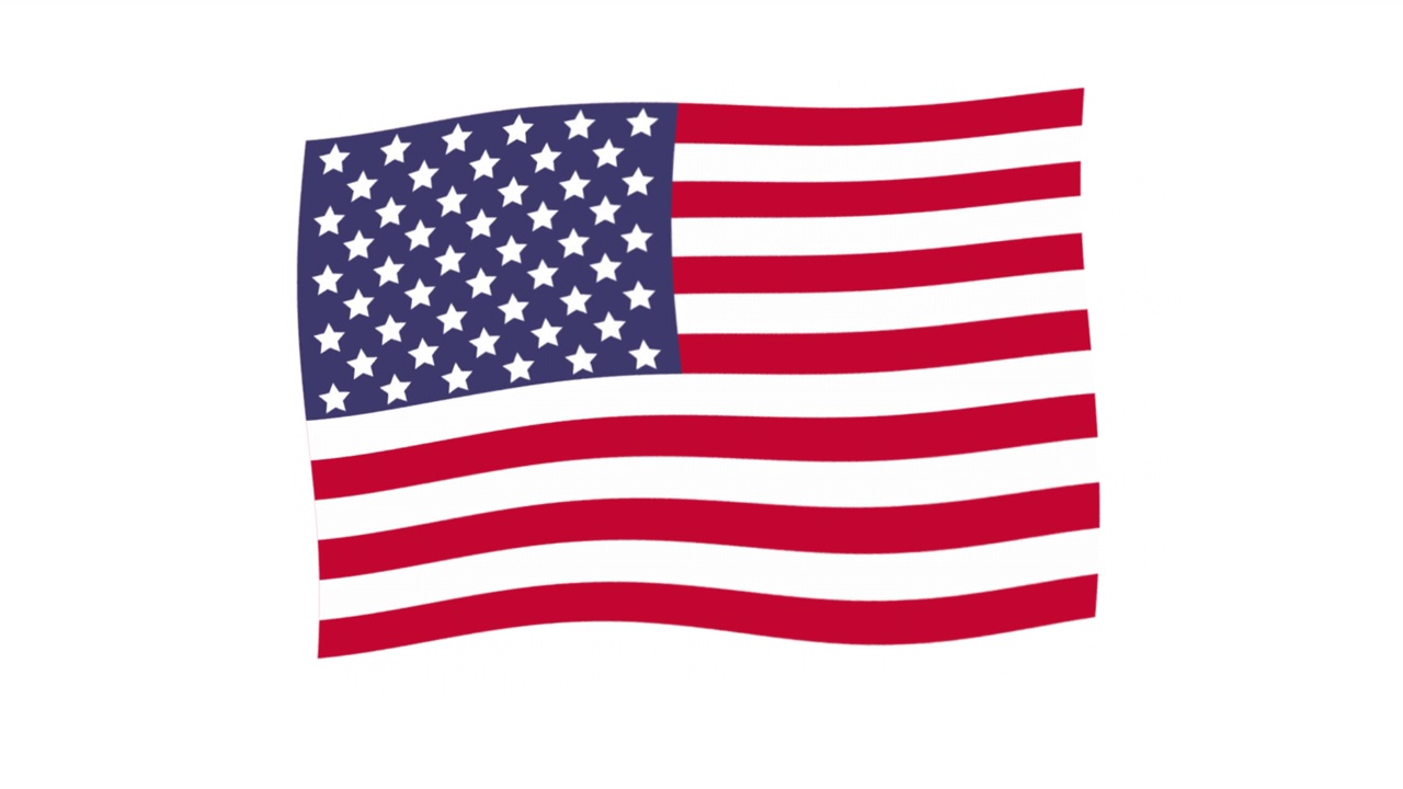 美国国旗。美国国旗的动画。卡通视频素材