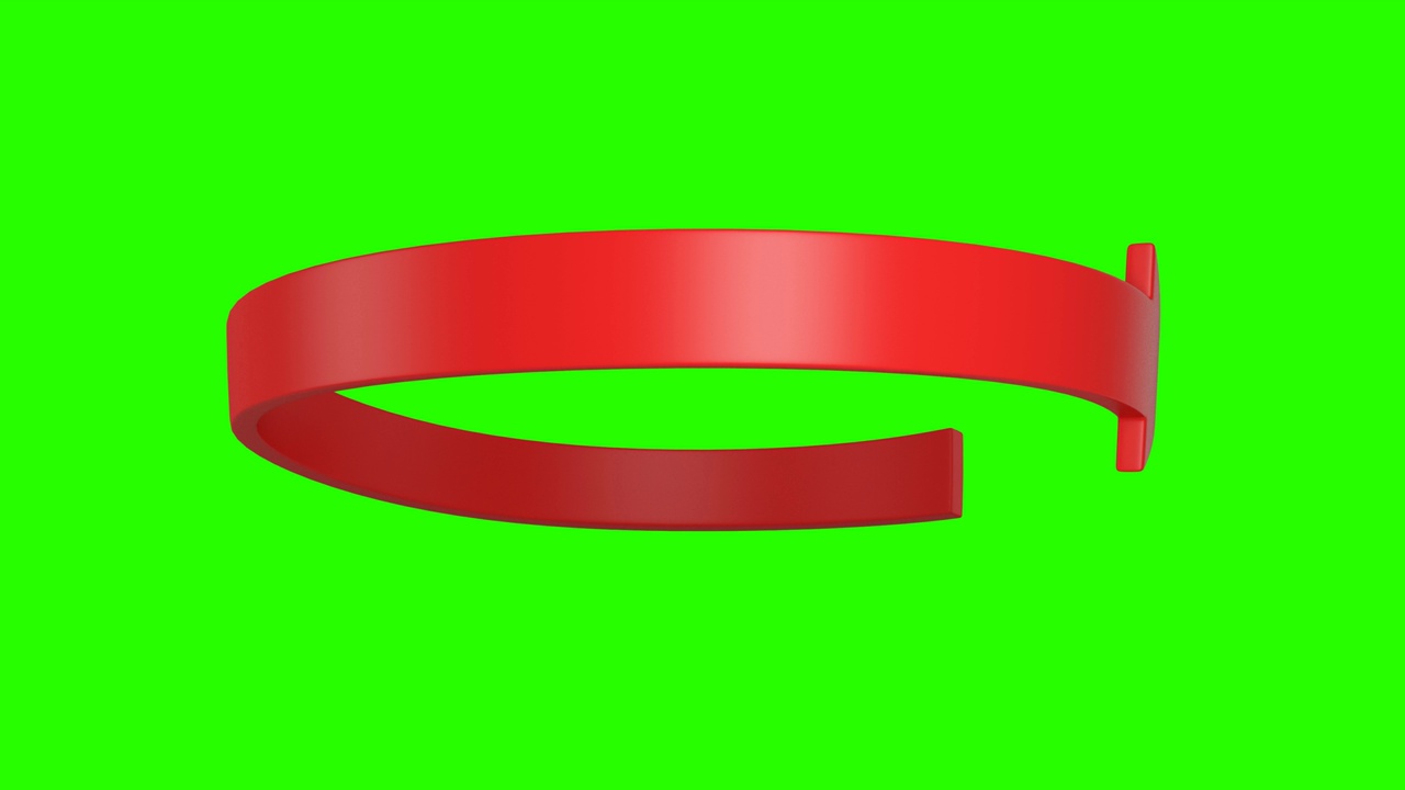 红色箭头循环FullHD无缝循环。加载箭头动画下载状态隔离在绿色视频下载