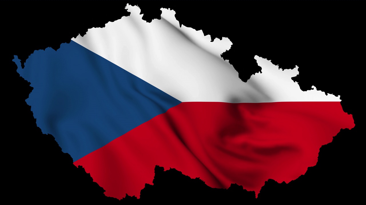捷克共和国的旗帜与alpha通道和无缝循环视频下载