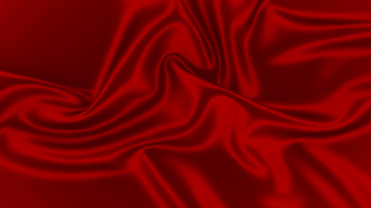 摘要红色真丝织物无缝环。布缎纹理抽象波浪动画。FullHD视频素材