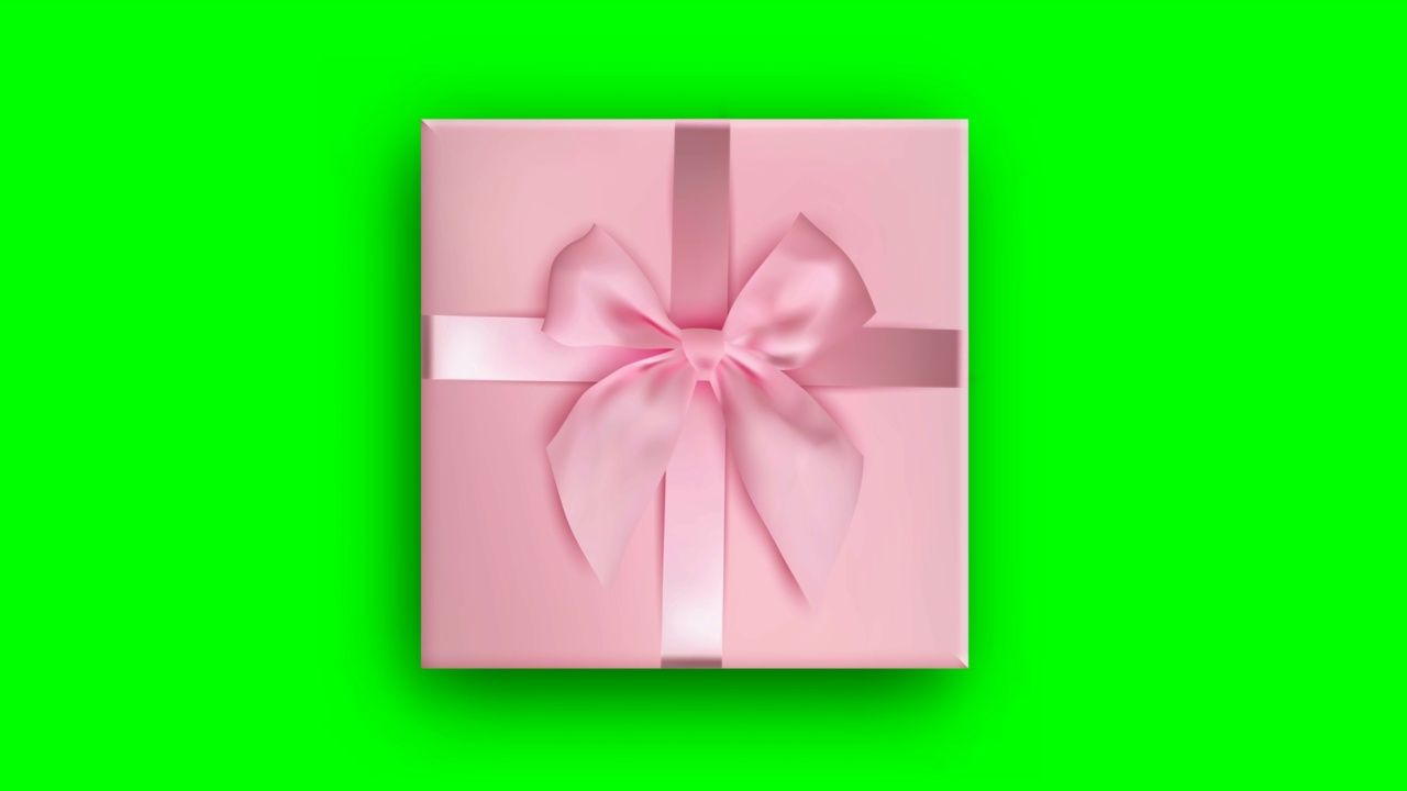 粉色礼品盒在绿色屏幕3d动画。圣诞背景与礼物。购物的概念。FullHD无缝视频下载