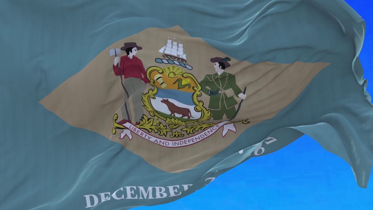 德拉瓦州旗。视频素材