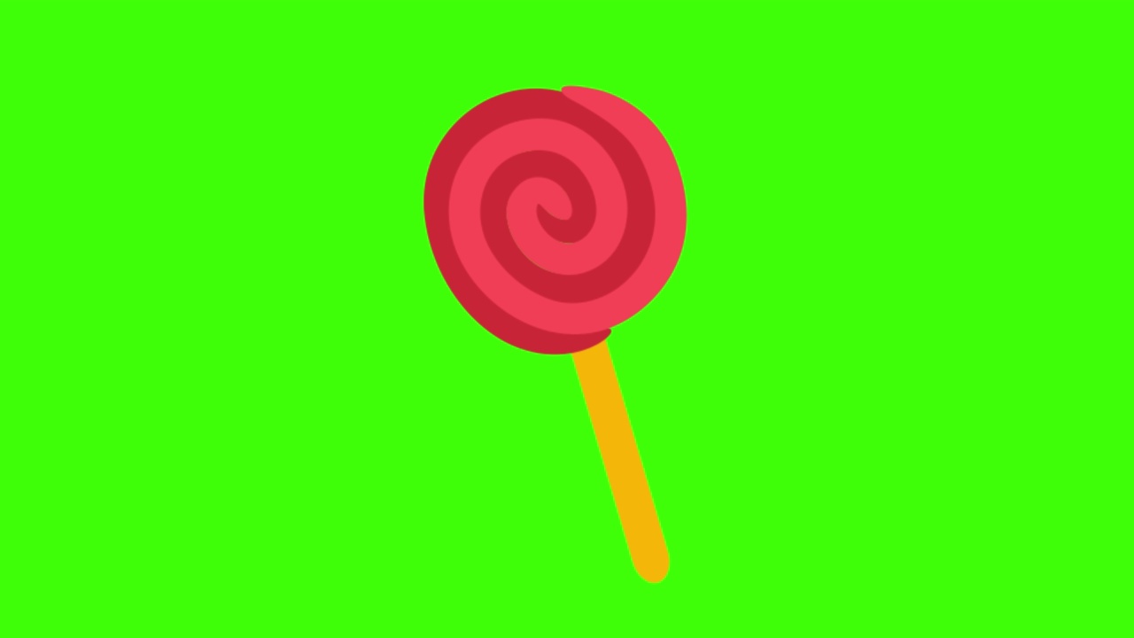 美味的棒棒糖图标出现在绿色屏幕上视频素材